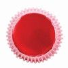 Cápsulas para cupcakes rojo metalizado 30ud