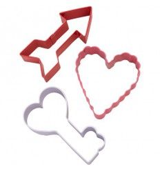 Cortador galletas Flecha,Llave y Corazón San Valentín