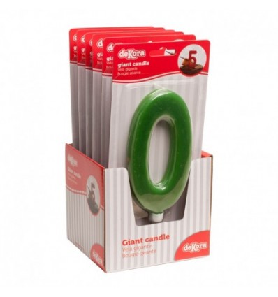 Vela gigante nº 0 Verde de 15 cm