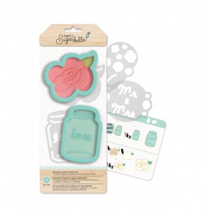 Set cortadores con plantillas Flor y tarro