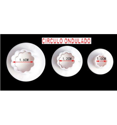 Set cortadores circulo ONDULADO con expulsor