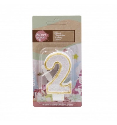 Vela de cumpleaños Oro nº 2