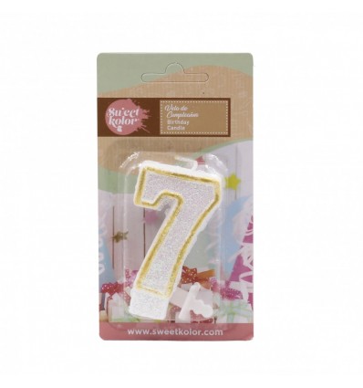 Vela de cumpleaños Oro nº 7