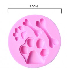 Molde silicona huellas y hueso de perro