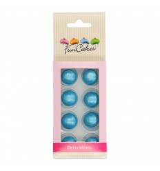 PERLAS-BOLAS DE CHOCOLATE AZUL- SET 8