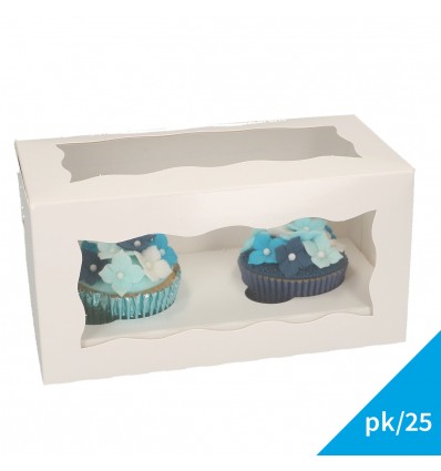 Caja cupcake para 2 ud con ventana y sujeción interior