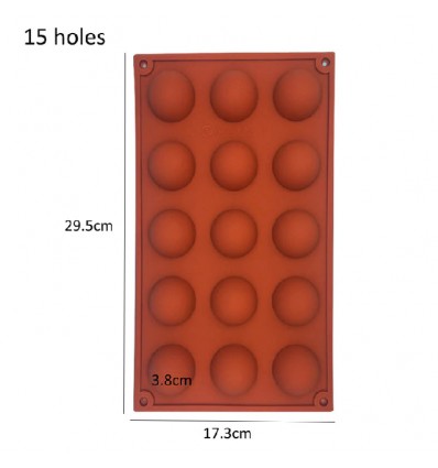 Molde de silicona semi esferas 3.8 cm