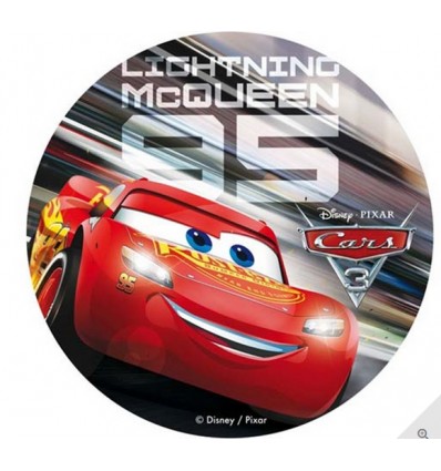 Impresión en Oblea. Rayo Mcqueen Ø20