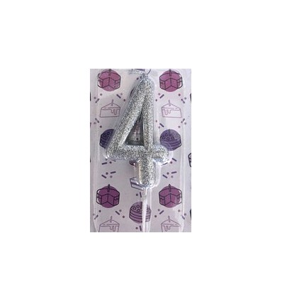 VELA Nº 4 PURPURINA PLATA