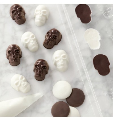 MOLDE MINI CALAVERAS CHOCO Halloween.