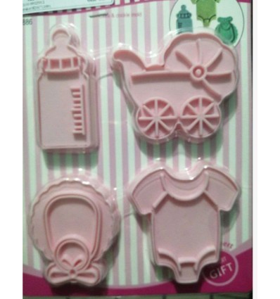 Set 4 cortadores CON EXPULSOR - Tema Bebe