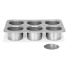 Bandeja molde para mini-tartas de queso 6 cavidades
