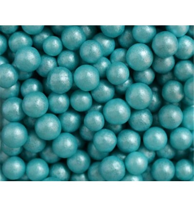 PERLAS DE AZÚCAR AZUL TURQUESA 7 MM. BOTE 60 GRAMOS