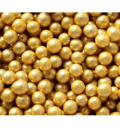 PERLAS ORO METALIZADAS 4 MM. - 60 GRAMOS