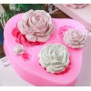 Molde silicona flores(Rosas) 4 tamaños