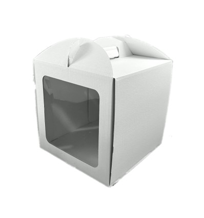 Caja EXTRA GRUESA CON ASA Y VENTANA 25x25x26 AZUCREN