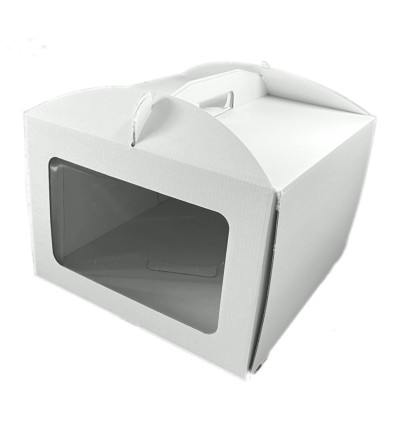 Caja EXTRA GRUESA CON ASA Y VENTANA 30X30X21 AZUCREN