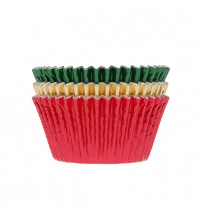 CÁPSULAS NAVIDAD METALIZADAS ORO-ROJO-VERDE