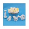 Set 4 cortadores Rombo con expulsor