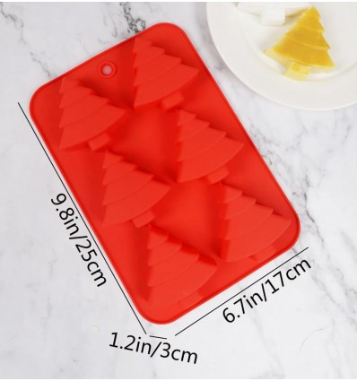Molde silicona para horno arboles de navidad.