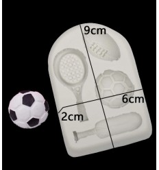 Molde silicona deportes,balón,bate,raqueta