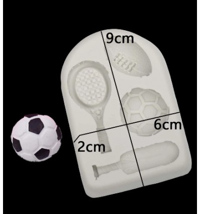 Molde silicona deportes,balón,bate,raqueta
