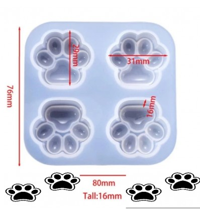 Molde silicona huellas perro