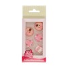 FUNCAKES SET DECORACIONES AZÚCAR BEBÉ ROSA, 12U.