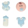 FUNCAKES DECORACIONES AZÚCAR BEBÉ AZUL SET 12U.