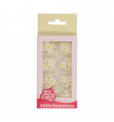 FUNCAKES DECORACIONES DE AZÚCAR MINI FLORES BLANCO PK/56
