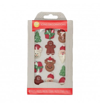 WILTON ROYAL ICING DECORATIONS CHRISTMAS SET/12