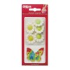 Conjunto 5 FLORES DE ÁZUCAR Y 4 MARIPOSAS DE OBLEA DEKORA