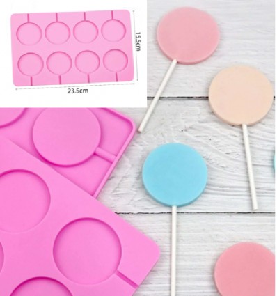 Molde para Piruletas silicona 5 cm(8 cavidades)