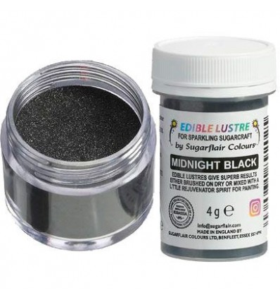 SUGARFLAIR EDIBLE LUSTRE MIDNIGHT BLACK, 4G