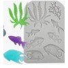 Molde silicona diferentes peces y algas de mar.