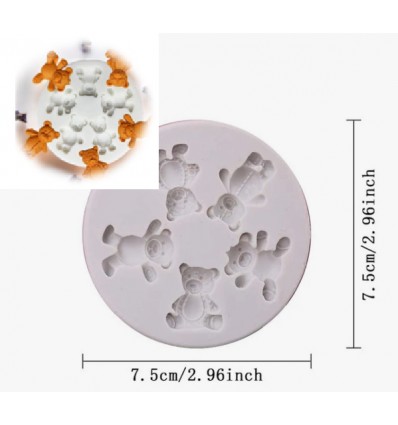 Molde silicona ositos