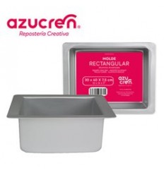 MOLDE BIZCOCHO RECTANGULAR ANODIZADO 30 X 40 X 7.5 CM. AZUCREN