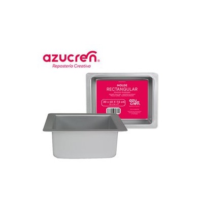 MOLDE BIZCOCHO RECTANGULAR ANODIZADO 30 X 40 X 7.5 CM. AZUCREN