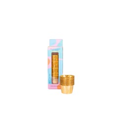 50 MINI CAPSULAS FIESTAS ORO/ORO AZUCREN (3,5 CM. DIÁMETRO X 3 CM. ALTURA)
