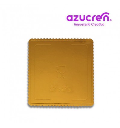 Base Cuadrada ondulada Oro Extrafuerte, 25x25cm