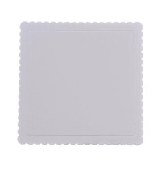 Base Cuadrada ondulada Blanca Extrafuerte, 25x25cm