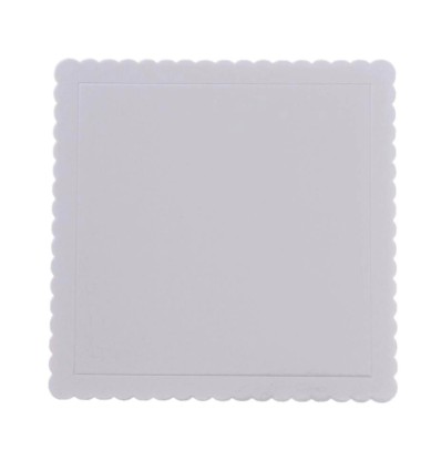 Base Cuadrada ondulada Blanca Extrafuerte, 25x25cm