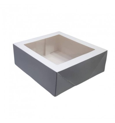 CAJA TARTA CON VENTANA SUPERIOR - 30 X 30 X 9.5 CM DE ALTURA