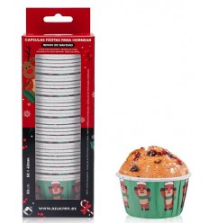 50 CAPSULAS PARA FIESTAS RENOS DE NAVIDAD AZUCREN ( 50 X 40 MM. ALTURA )