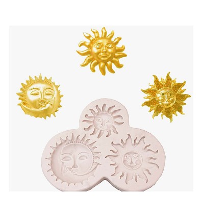 Molde silicona soles y luna