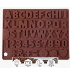 Molde silicona letras y números Chocolate