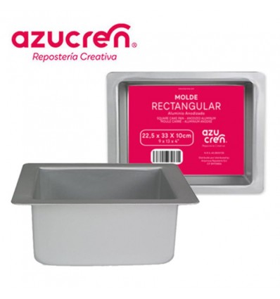 MOLDE BIZCOCHO RECTANGULAR ANODIZADO 22.5 X 33 X 10 CM. AZUCREN