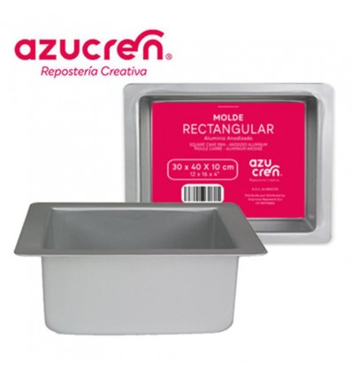 MOLDE BIZCOCHO RECTANGULAR ANODIZADO 30 X 40 X 10 CM. AZUCREN
