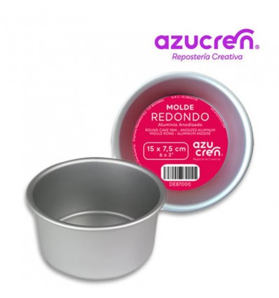 MOLDE BIZCOCHO REDONDO ANODIZADO 15 X 7,5 CM. AZUCREN