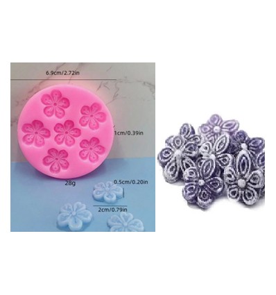 Molde silicona pequeñas violetas